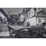 FRANK WILLIAM BRANGWYN (1867-1956). Village scene with figures, signed in pencil lower right,