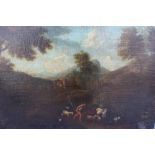 CIRCLE OF GASPARD DUGHET CALLED GASPARD POUSSIN (1615-1675). An Italianate country landscape with