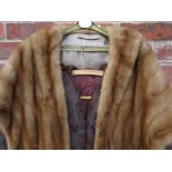 A DAWN MINK FUR STOLE, fully lined, together with a vintage ermine type fur cape (2