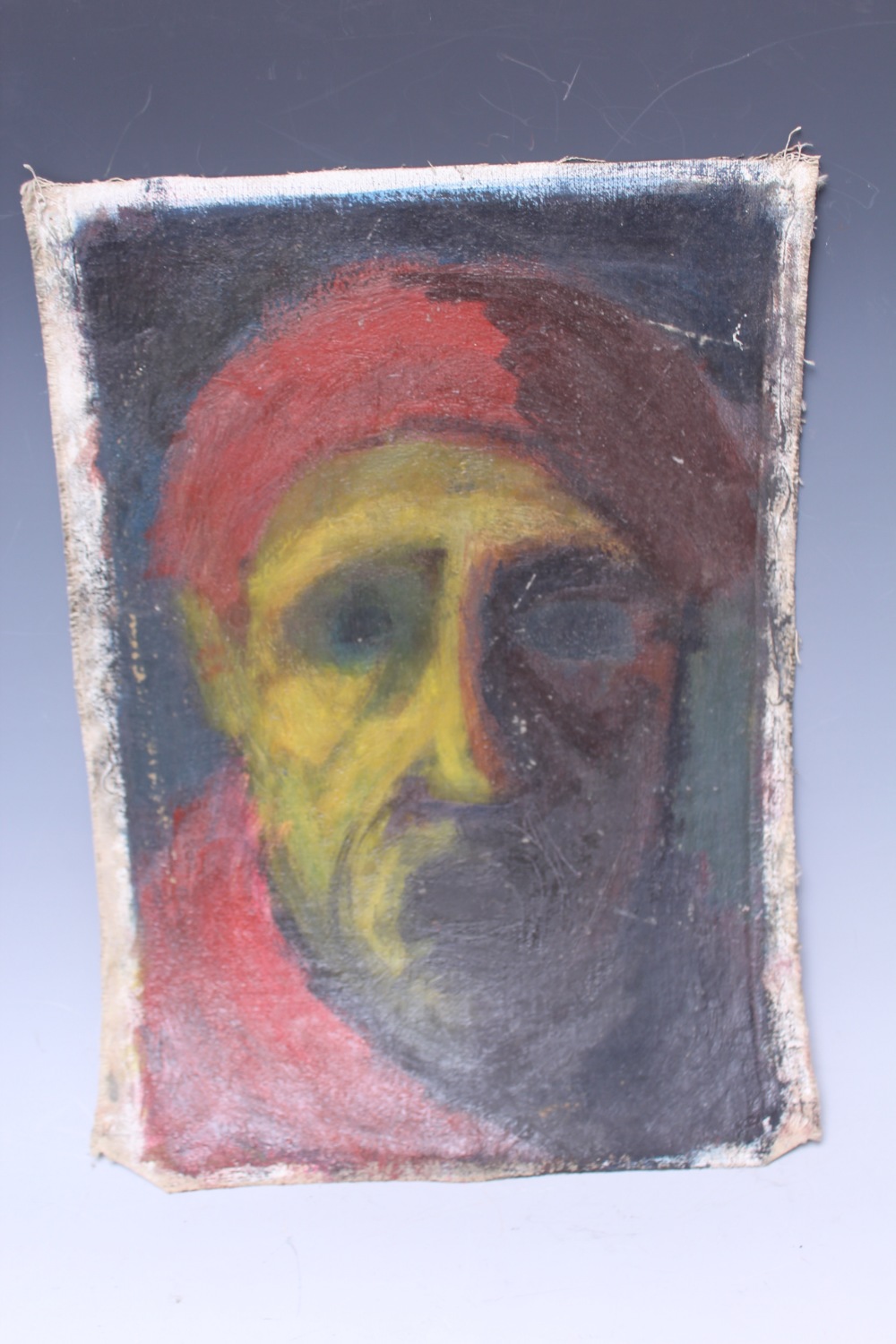 (XX). South African school, see verso, impressionist study of a man wearing a head covering, - Image 2 of 3