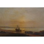 JAMES CASSIE RSA RSW (1819-1879). Early morning on the Tay from Monifieth, 48 x 84 cm