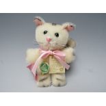 AN UNUSUAL HERMANN MOHAIR 'FIRST EVER MADE PIN BEAR CAT' BROOCH, with tags and labels, H 11.5 cm