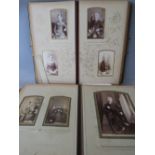 TWO VINTAGE PHOTO ALBUMS AND CONTENTS, combined contents comprising approximately 50 carte de visite