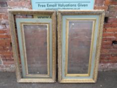 A PAIR OF LATE 19TH / EARLY 20TH CENTURY GILTWOOD PICTURE FRAMES, with inset painted slip, glazed,