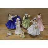 A COLLECTION OF SEVEN FIGURINES TO INCLUDE ROYAL DOULTON CHELSEA BECKY