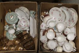TWO TRAYS OF ASSORTED VINTAGE CERAMIC TEAWARE