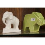 A MODERNIST MODEL OF AN ELEPHANT TOGETHER WITH ANOTHER (2)