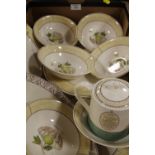 A TRAY OF WEDGWOOD SARAH'S GARDEN TO INCLUDE BOWLS, PLATES ETC