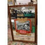 A LARGE 'VLADIVAR; ADVERTISING MIRROR 99 X 68 CM