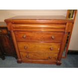 A VICTORIAN MAHOGANY FOUR DRAWER CHEST W-107 CM