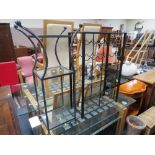 A METAL WINE RACK AND STAND (2)