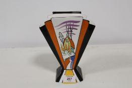 A LORNA BAILEY STYLE ART DECO VASE HAND PAINTED BY MARIE GRAVES