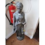 A GARDEN FIGURATIVE WATER CARRIER STATUE H 103 CM