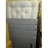 A MODERN 120CM BED AND MATTRESS WITH HEADBOARD