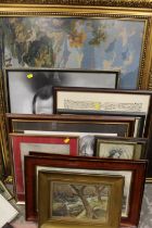 A LARGE QUANTITY OF PICTURES AND PRINTS ETC to include a Victorian oil, Venetian watercolour,