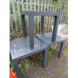 THREE SMALLER PLASTIC OUTDOOR TABLES