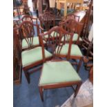 A SET OF SIX MAHOGANY DINING CHAIRS A/F