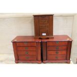 THREE WOODEN JEWELLERY BOXES AND CONTENTS