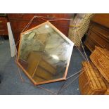 A LARGE COPPER EFFECT WALL MIRROR W-116 CM