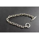 A HEAVY HALLMARKED SILVER BRACELET = HANDMADE IN DENMARK