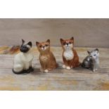 FOUR BESWICK CAT FIGURES