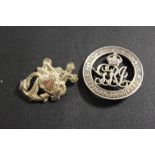 A SILVER SERVICES RENDERED WOUND BADGE AND A YPRES SWEETHEART BROOCH