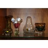 A SELECTION OF STUDIO ART GLASS VASES
