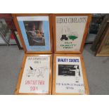 A SET OF EIGHT PINE FRAMED ADVERTISING PRINTS ?? X ???CM