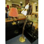A MODERN CORINTHIAN TABLE LAMP AND FLOORSTANDING LAMP (2)