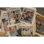 A QUANTITY OF VINTAGE COMMEMORATIVE NEWSPAPERS ETC.