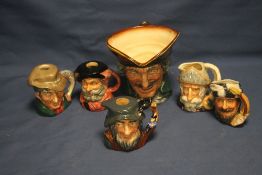 SIX ROYAL DOULTON CHARACTER JUGS TO INCLUDE DICK TURPIN