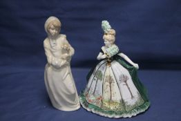 A COALPORT FIGURINE FOUR SEASONS TOGETHER WITH ANOTHER FIGURINE