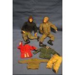 TWO VINTAGE ACTION MAN FIGURES TOGETHER WITH ACCESSORIES