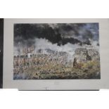 A FRAMED AND GLAZED DAVID ROWLANDS PRINT TITLED |THE 33RD OR 1ST WEST RIDING REGIMENT AT THE