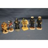 SIX ROBERT HARROP DOGGIE PEOPLE FIGURES TO INCLUDE HENRY 8TH, CAVALIER, ETC