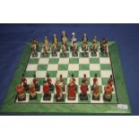 A UNBOXED AND UNPAINTED CHESS SET