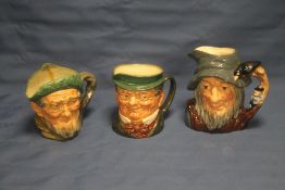 THREE ROYAL DOULTON CHARACTER JUGS TO INCLUDE PICKWICK, RIP-VAN-WINKLE AND AULT MAC