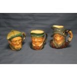 THREE ROYAL DOULTON CHARACTER JUGS TO INCLUDE PICKWICK, RIP-VAN-WINKLE AND AULT MAC
