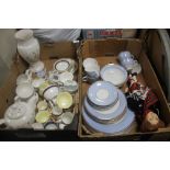TWO TRAYS OF CERAMICS TO INCLUDE AYNSLEY AND DOULTON (TRAYS NOT INCLUDED)