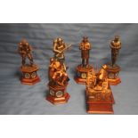 A COLLECTION OF 6 MILITARY TYPE STATUES 1 A/F