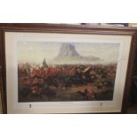 A FRAMED AND GLAZED PRINT TITLED |THE BATTLE OF ISANDHLWANA| 112 CM X 90 CMConditionReport:A CRACK