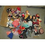 A QUANTITY OF VINTAGE DOLLS AND DOLLS HOUSE FURNITURE ETC