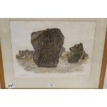 A LIMITED EDITION FRAMED AND GLAZED PRINT BY PETER WICKHAM, A DECOUPAGE ON BOARD 61 X 45.5 CM,