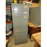TWO STEEL WORKSHOP CABINETS - H 72 C, W 49 CM, D 61 CM
