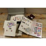 A BOX OF ASSORTED VINTAGE STAMPS ETC