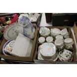 TWO TRAYS OF ASSORTED CHINA AND CERAMICS TO INCLUDE GRAFTON DUNOON CHINA, AYNSLEY ETC.