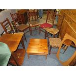 A COLLECTION OF ASSORTED FURNITURE TO INCLUDE A RETRO TEAK 'MYER' TABLE
