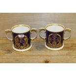 TWO LIMITED EDITION SPODE LARGE COMMEMORATIVE LOVING CUPS