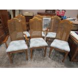 A SET OF SIX BERGERE DINING CHAIRS ( 4 + 2 )