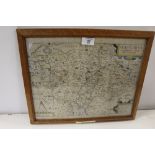 A HAND COLOURED MAP OF STAFFORDSHIRE MARKED WILLIAM KIPP